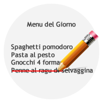 tablet menu gestione serata menu giorno tempo reale